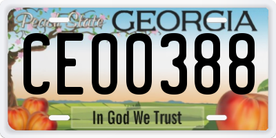 GA license plate CEO0388
