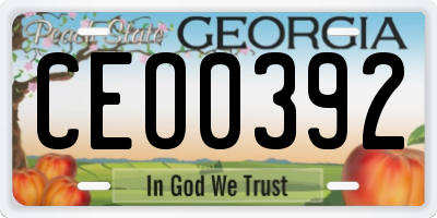 GA license plate CEO0392