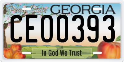 GA license plate CEO0393