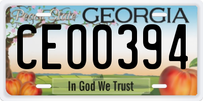 GA license plate CEO0394