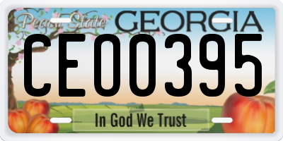 GA license plate CEO0395