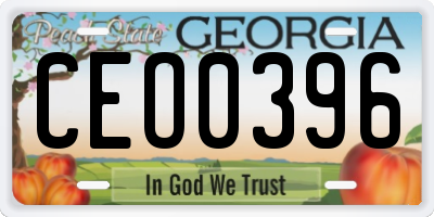 GA license plate CEO0396