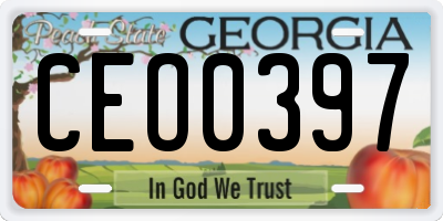 GA license plate CEO0397