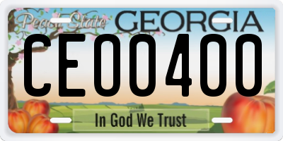 GA license plate CEO0400