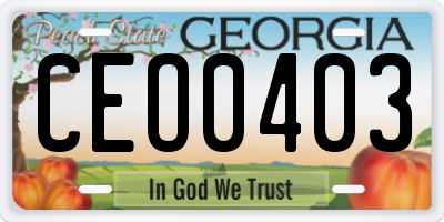 GA license plate CEO0403