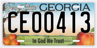GA license plate CEO0413