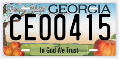 GA license plate CEO0415