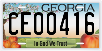 GA license plate CEO0416