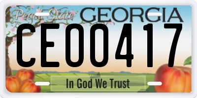 GA license plate CEO0417