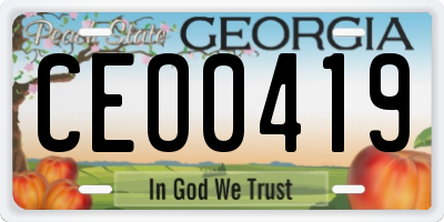 GA license plate CEO0419
