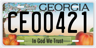 GA license plate CEO0421