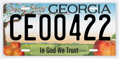 GA license plate CEO0422