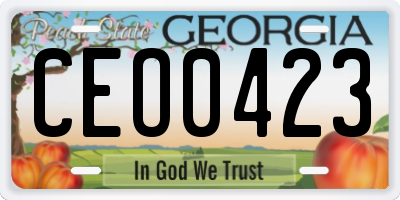 GA license plate CEO0423