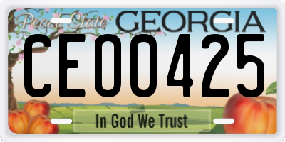 GA license plate CEO0425