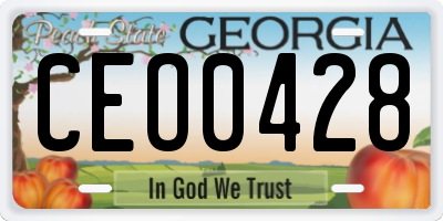 GA license plate CEO0428