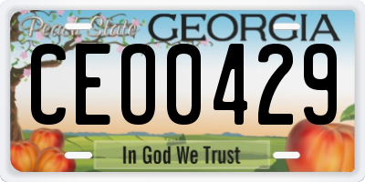 GA license plate CEO0429