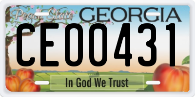 GA license plate CEO0431