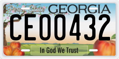 GA license plate CEO0432