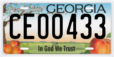 GA license plate CEO0433