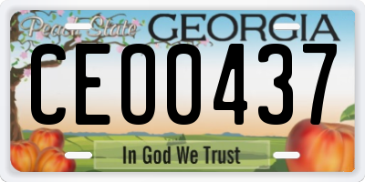 GA license plate CEO0437