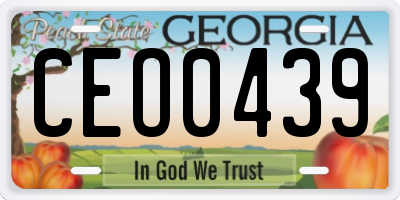 GA license plate CEO0439
