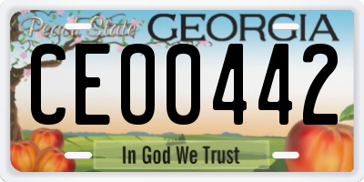 GA license plate CEO0442