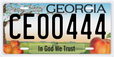 GA license plate CEO0444