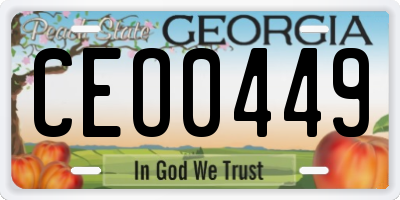 GA license plate CEO0449