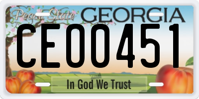 GA license plate CEO0451