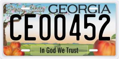 GA license plate CEO0452
