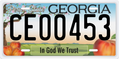 GA license plate CEO0453