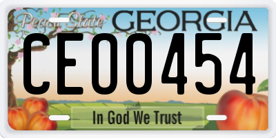 GA license plate CEO0454