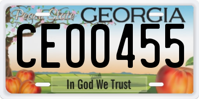 GA license plate CEO0455