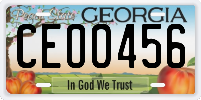 GA license plate CEO0456