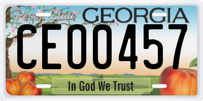 GA license plate CEO0457