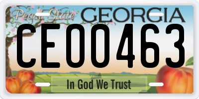 GA license plate CEO0463