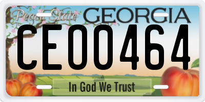 GA license plate CEO0464