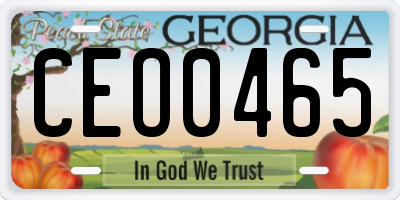 GA license plate CEO0465