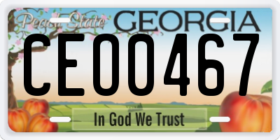 GA license plate CEO0467