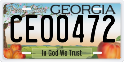 GA license plate CEO0472