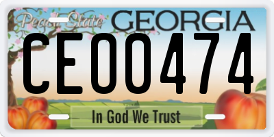 GA license plate CEO0474