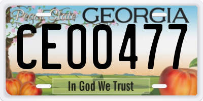 GA license plate CEO0477