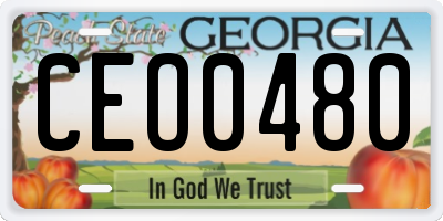 GA license plate CEO0480