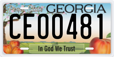 GA license plate CEO0481