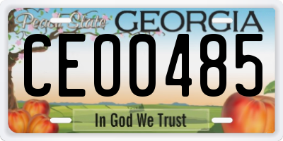 GA license plate CEO0485
