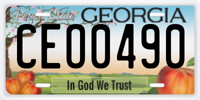GA license plate CEO0490