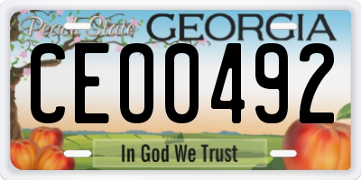 GA license plate CEO0492