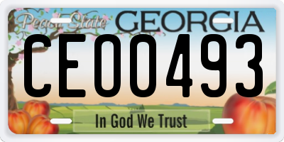 GA license plate CEO0493