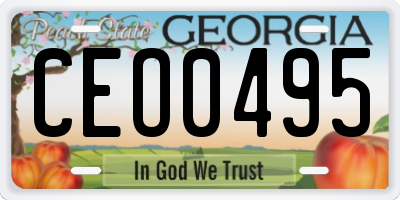 GA license plate CEO0495