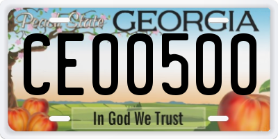 GA license plate CEO0500